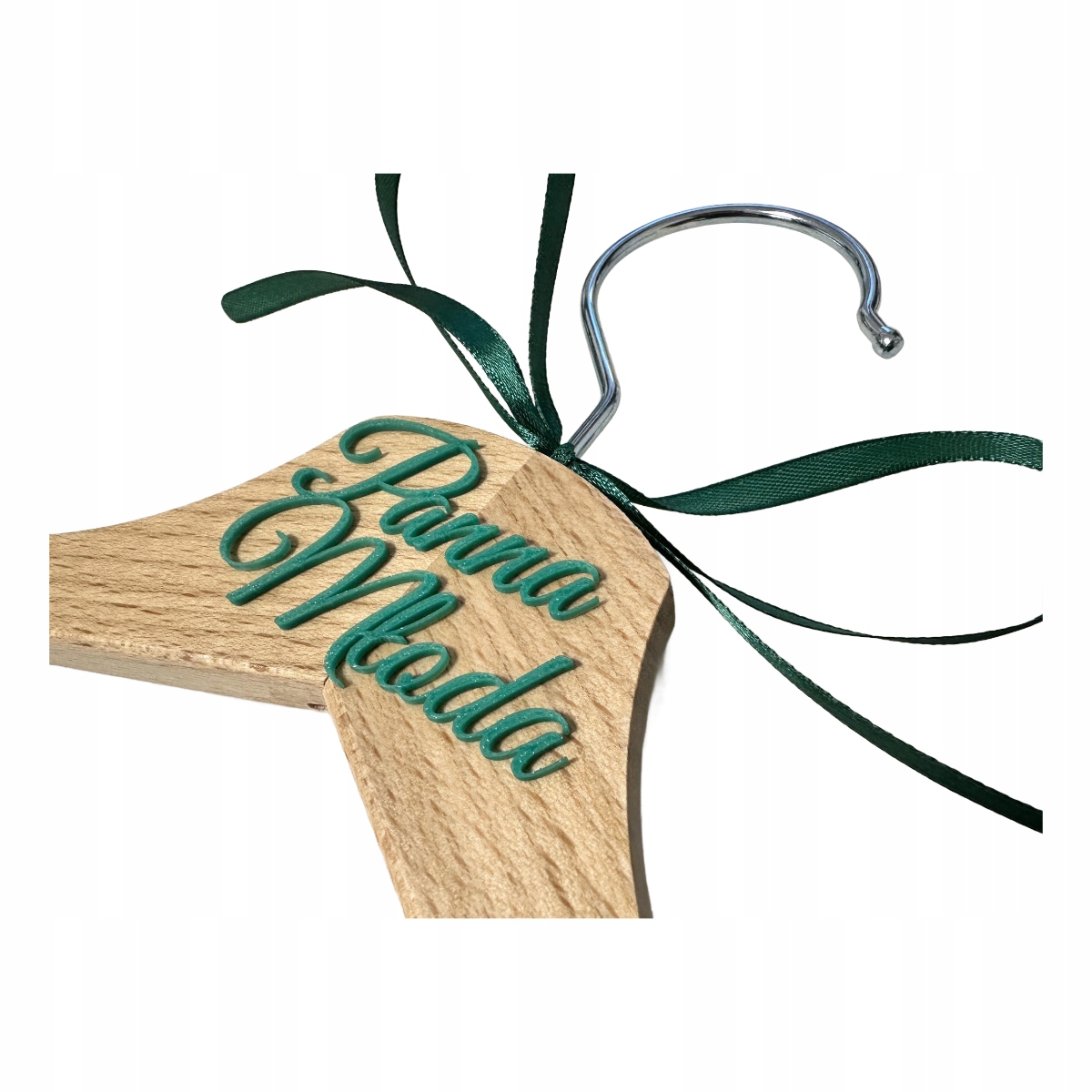 WIESZAKI ŚLUBNE DREWNIANE BUTELKOWA ZIELEŃ napis 3d Wifey Hubs Marka bez marki