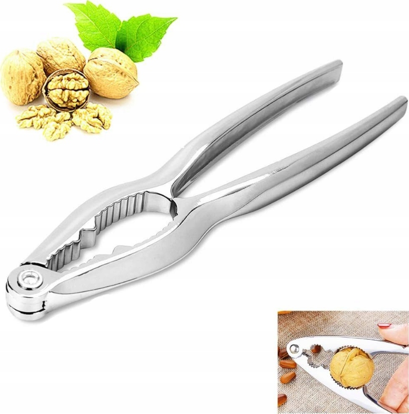 DZIADEK DO ORZECHÓW Mocny STALOWY Otwarty Szczypce Łupacz Solidny Metal Materiał dominujący metal