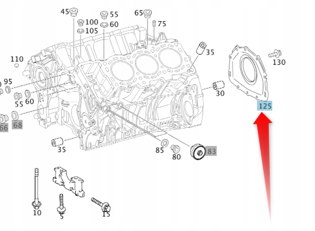 USZCZELNIACH WAŁU TYŁ SIMMERING MERCEDES 3.0 OM642 Typ silnika Diesel