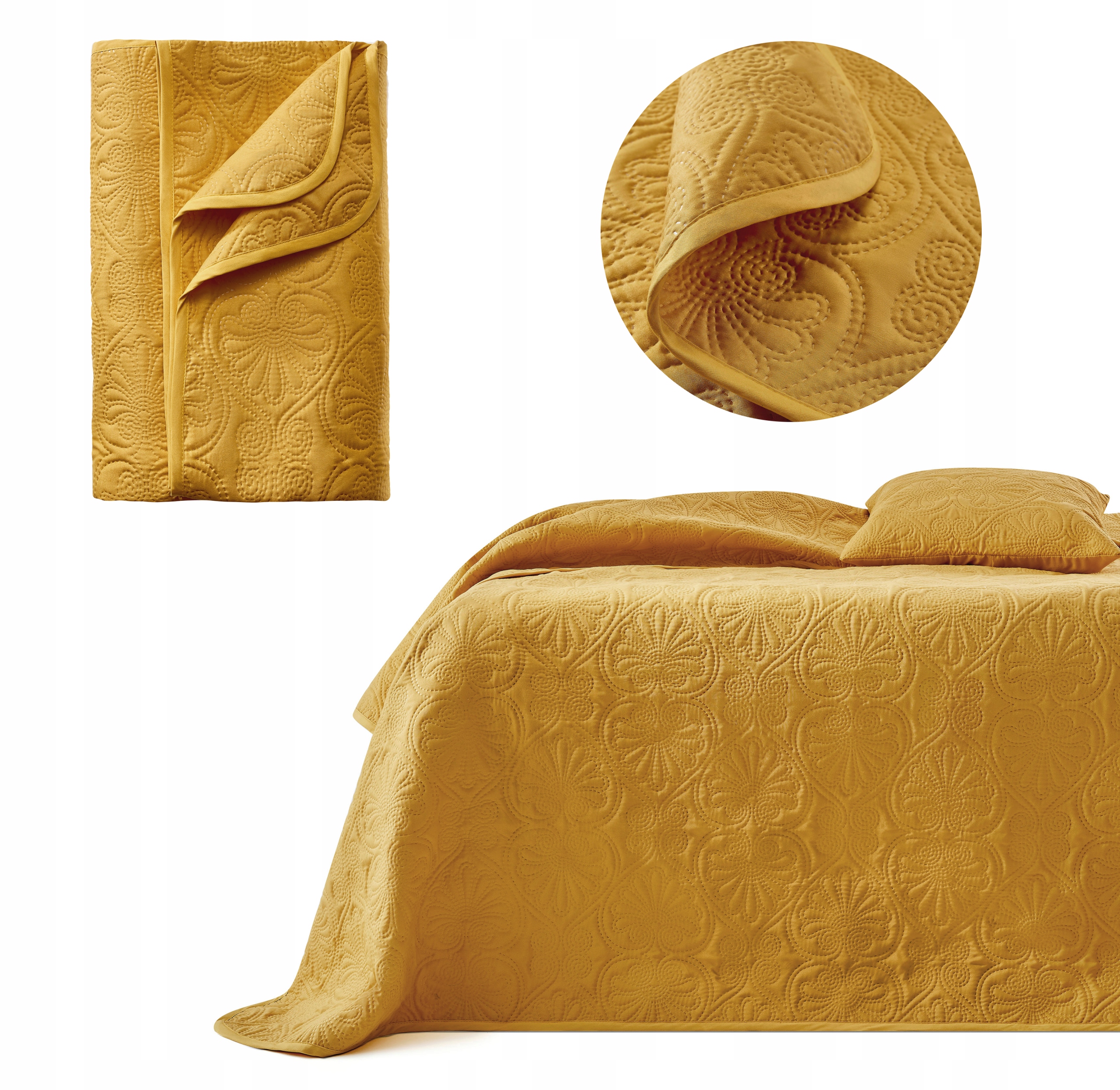 

Narzuta Na Łóżko Leila Musztardowy 220x240