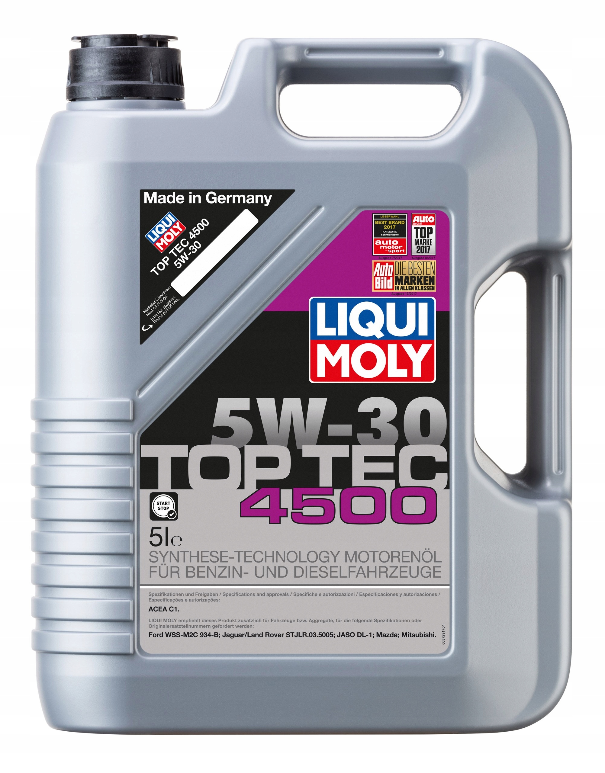 LIQUI MOLY OLEJ 5W-30 TOP TEC 4500 5L NIEMIECKI