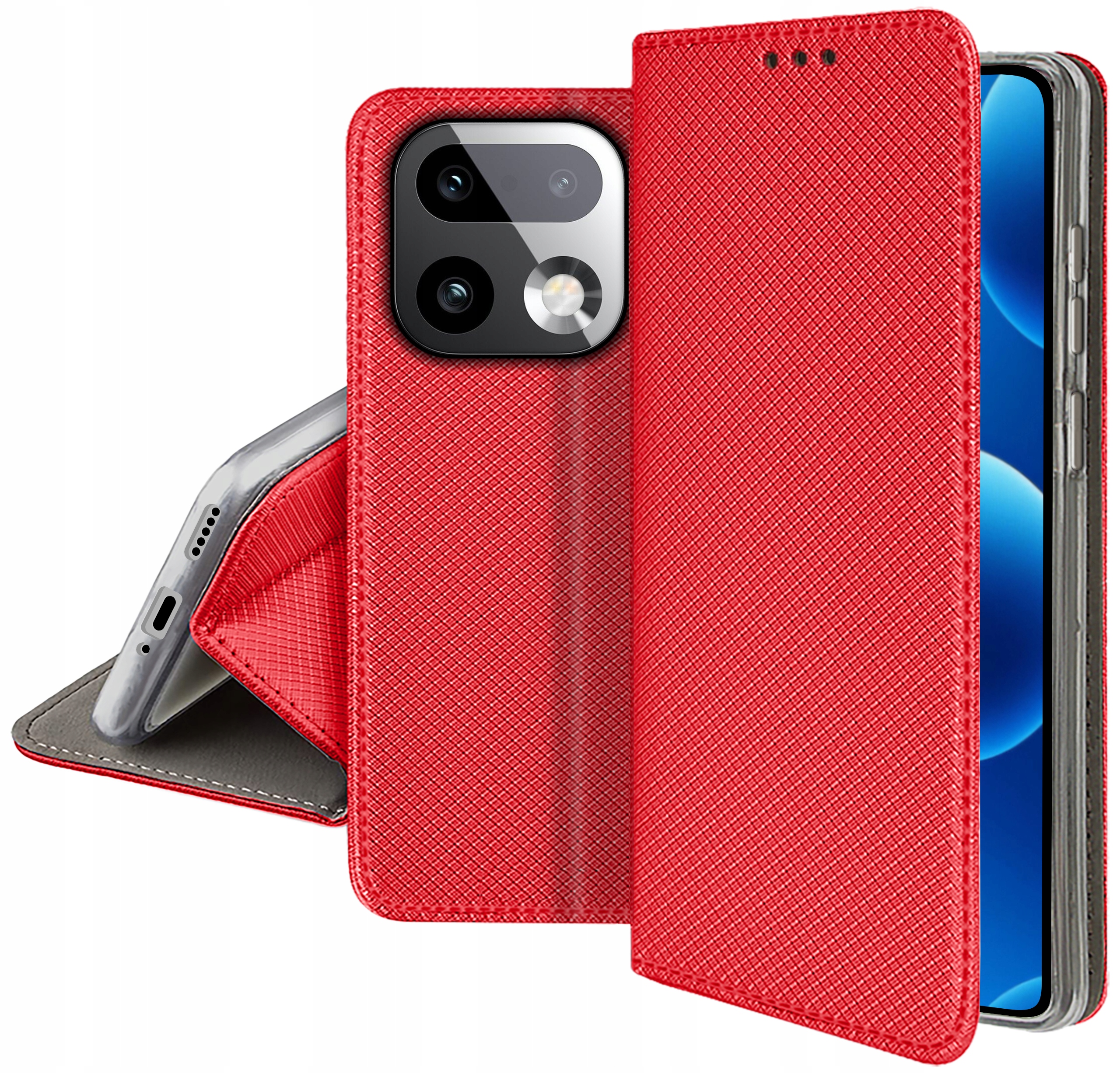 Etui Smart Magnet do Realme 16 Pro Plus 5G czerwone Tfo