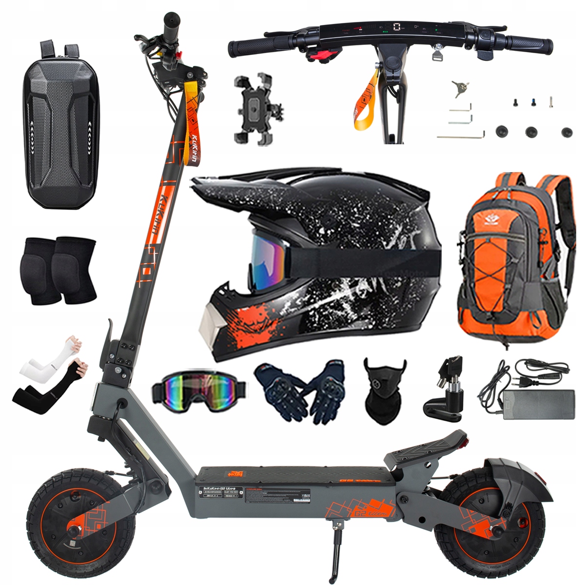 Kukirin G2 Ultra elektrické vozidlo 2000W 55km/h 55KM 48V18Ah 10" dárky