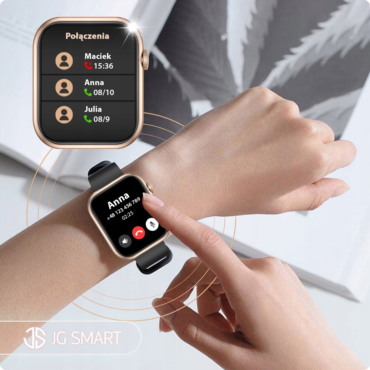 SMARTWATCH DAMSKI ZEGAREK ROZMOWY SMS SPORT ZDROWIE ZLOTY MENU PL + 4 PASKI Rodzaj smartwatch