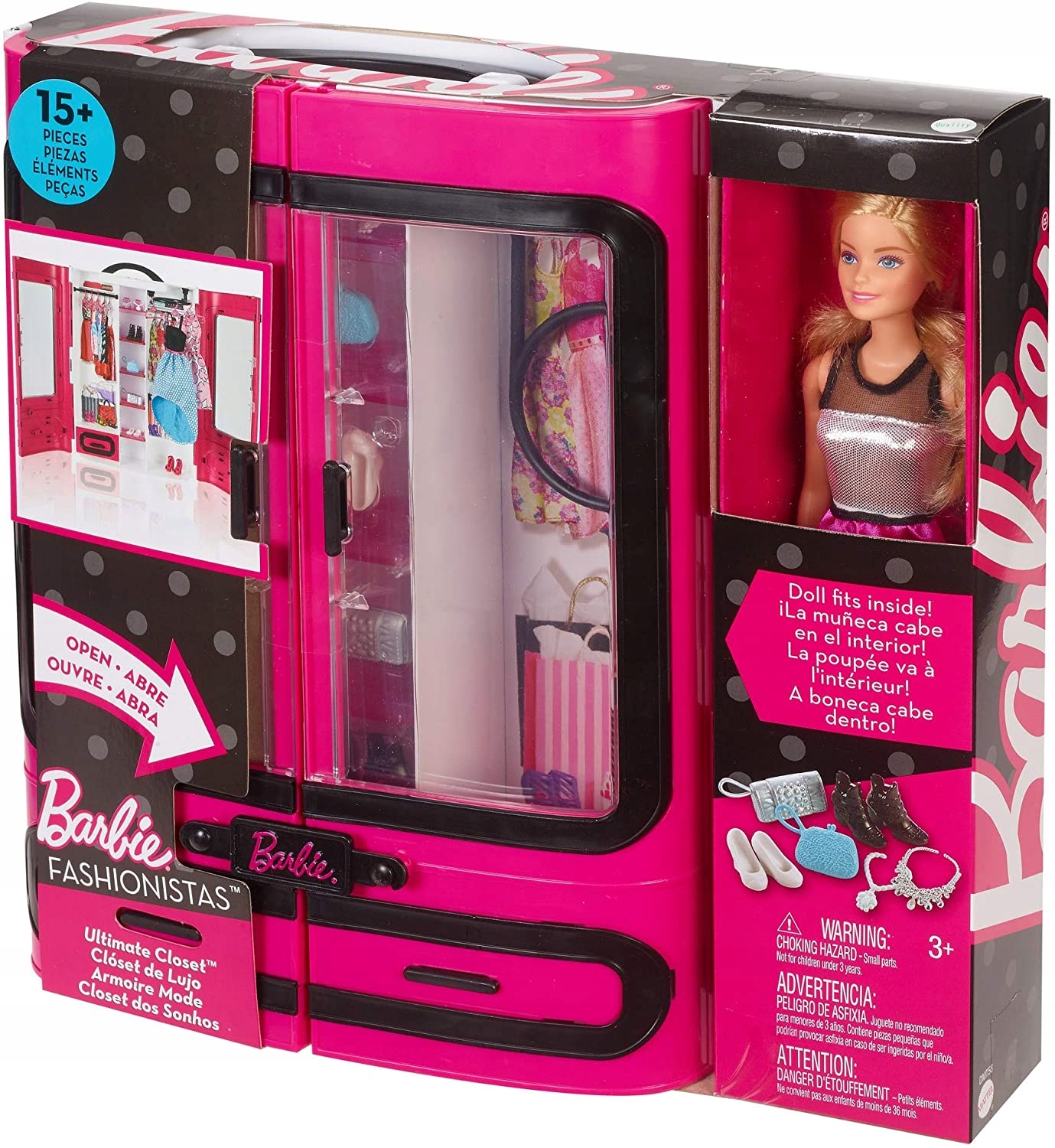 

Barbie Garderoba Walizeczka Szafa Lalka DMT58