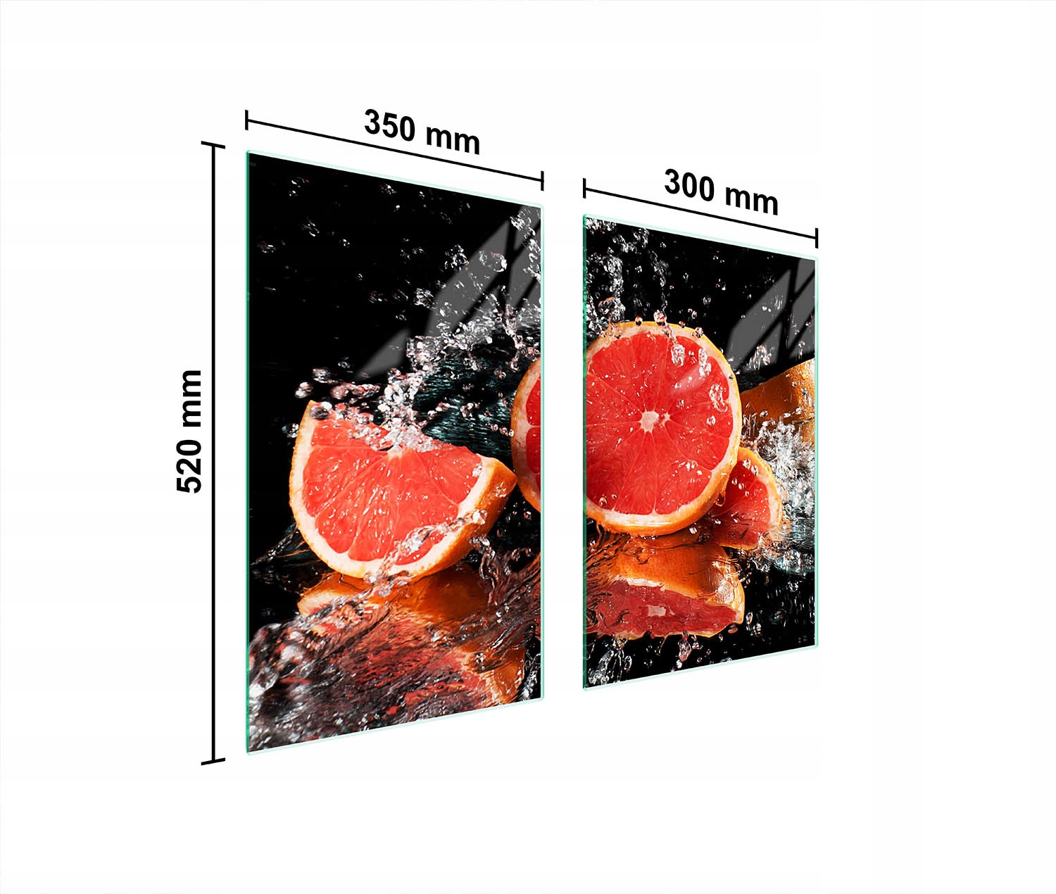 Skleněná Ochranná Deska Do Kuchyně 65x52 Grapefruit