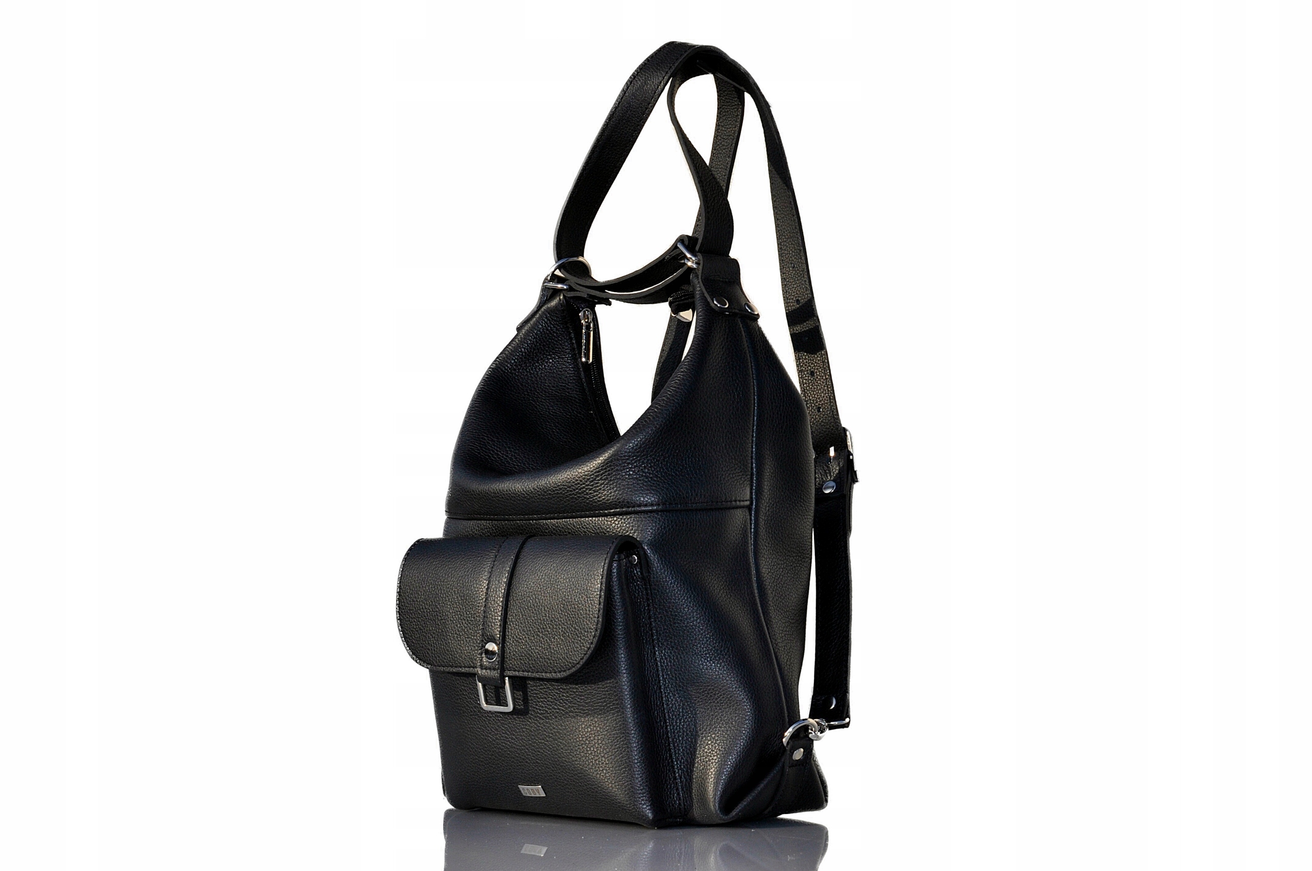 SKÓRZANA TOREBKA-PLECAK DAMSKA WŁOSKA SKÓRA 2w1 Zapięcie zamek