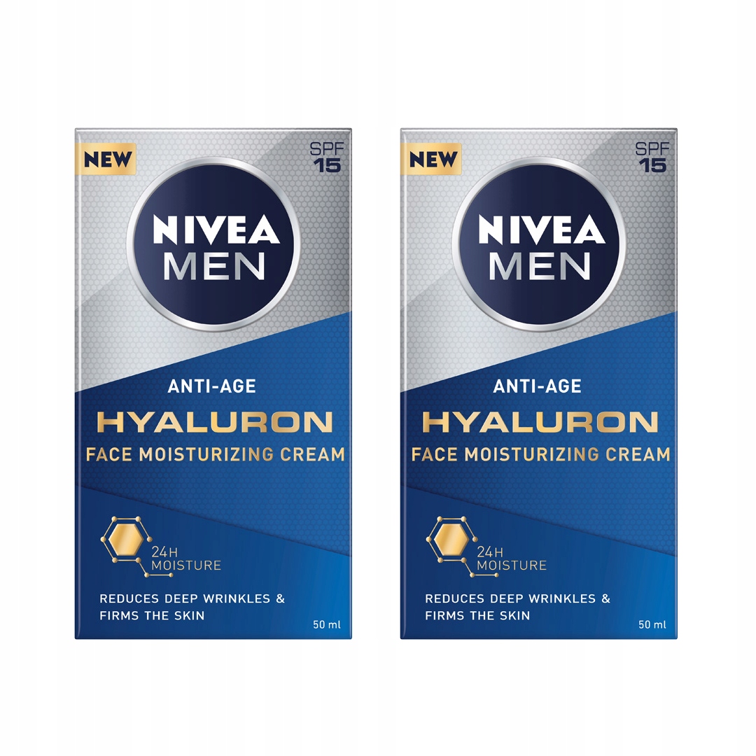 NIVEA MEN HUALURON Krém proti vráskam s filtrom SPF15 samec 50ml x2