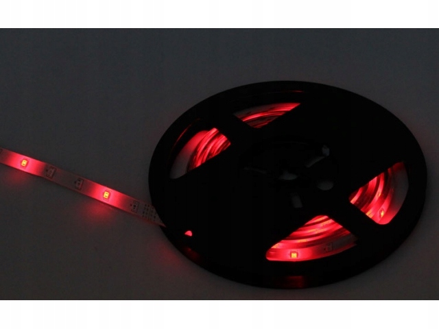 TAŚMA LED SMD WODOODPORNA 5M RGB KOLOROWA + PILOT Długość 5 m