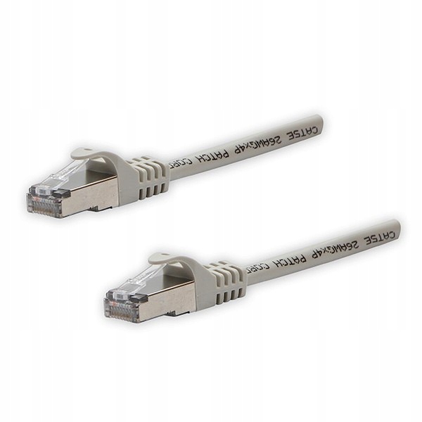 Kabel Lan Ftp patchcord, CAT.5e, RJ45 M RJ45 M, 3 m, chroniony, szary,