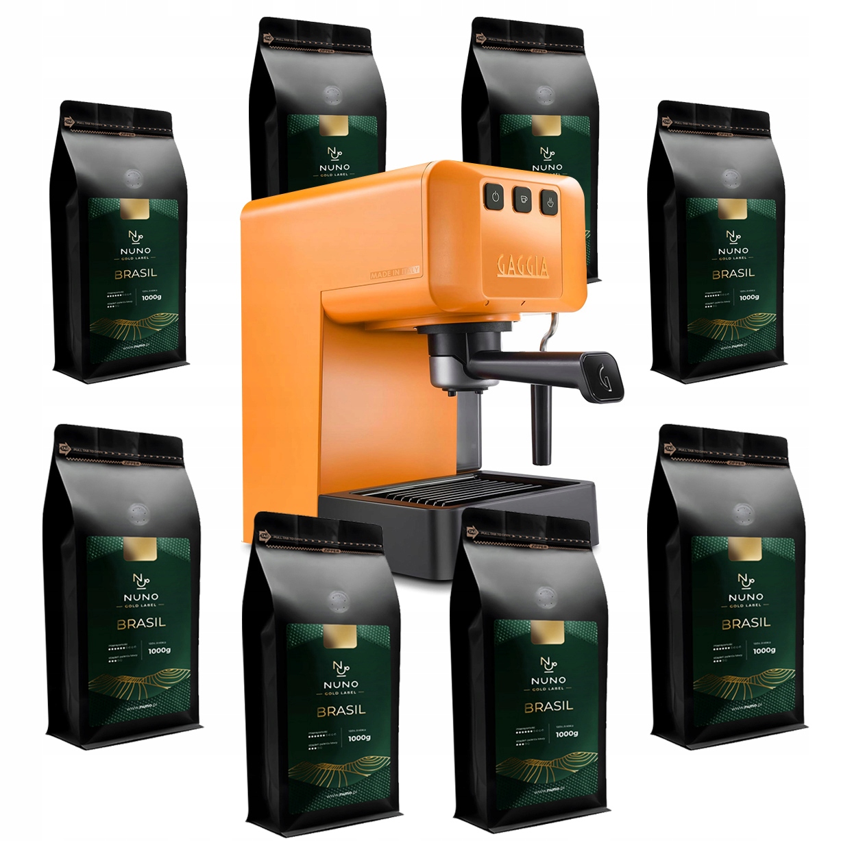 Kawa 8kg Gold Brasil ekspres kolbowy Gaggia EG2111 zestaw