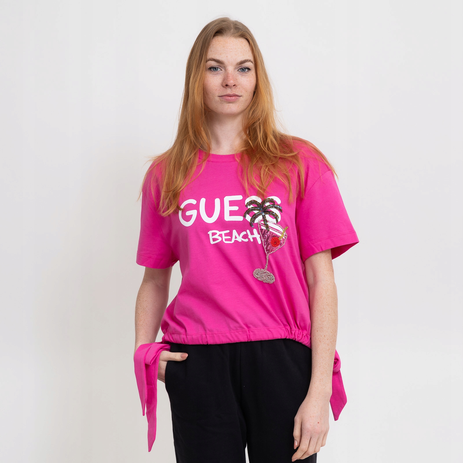 Dámské triko Guess ss nodo crop tee
