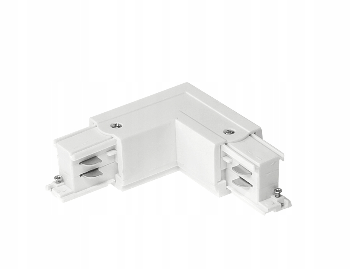 Łącznik Szynowy Kątowy Biały 90 Stopni 3 Fazowy