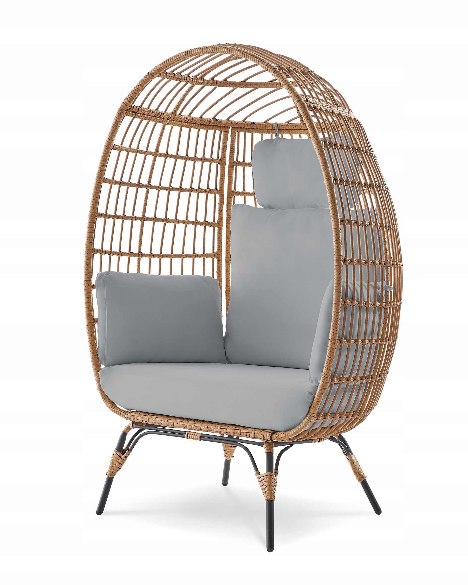 Fotel Ogrodowy Rattan Naturalny z poduszkami