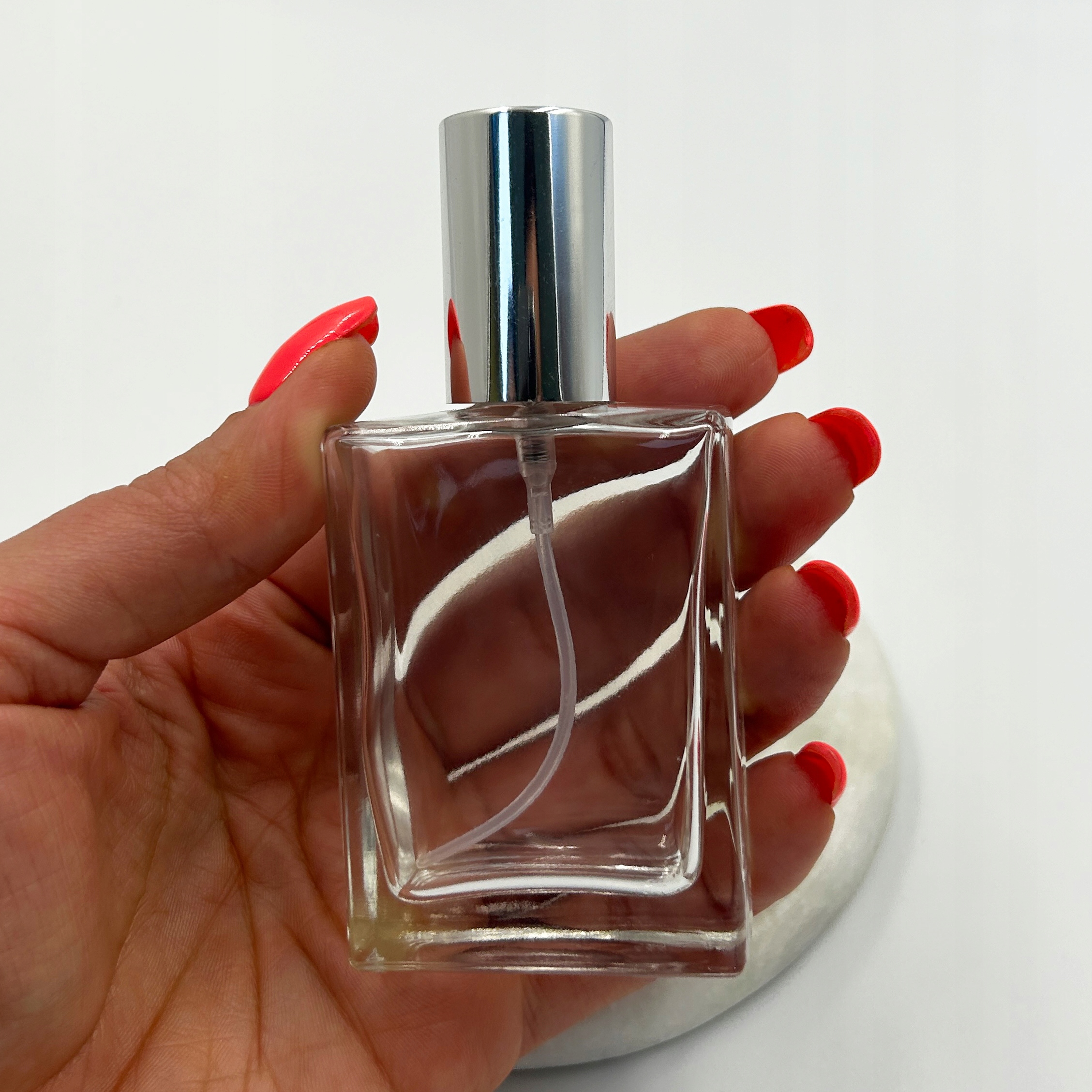 Butelka Szklana Na Perfumy Atomizer Flakon Flakonik Neptun Srebrny 30ml Marka Senzi Cosmetics