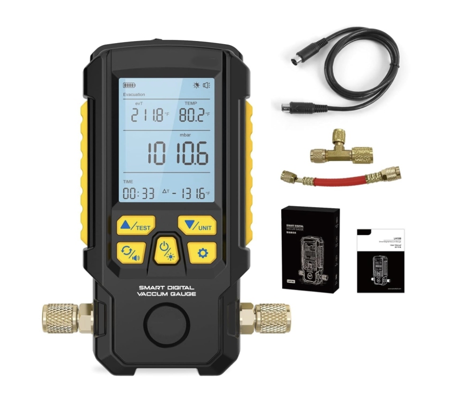 Tester kompresného tlaku digitálny manometer Hvac 0-2000 mbar +/- 0,2% LM100