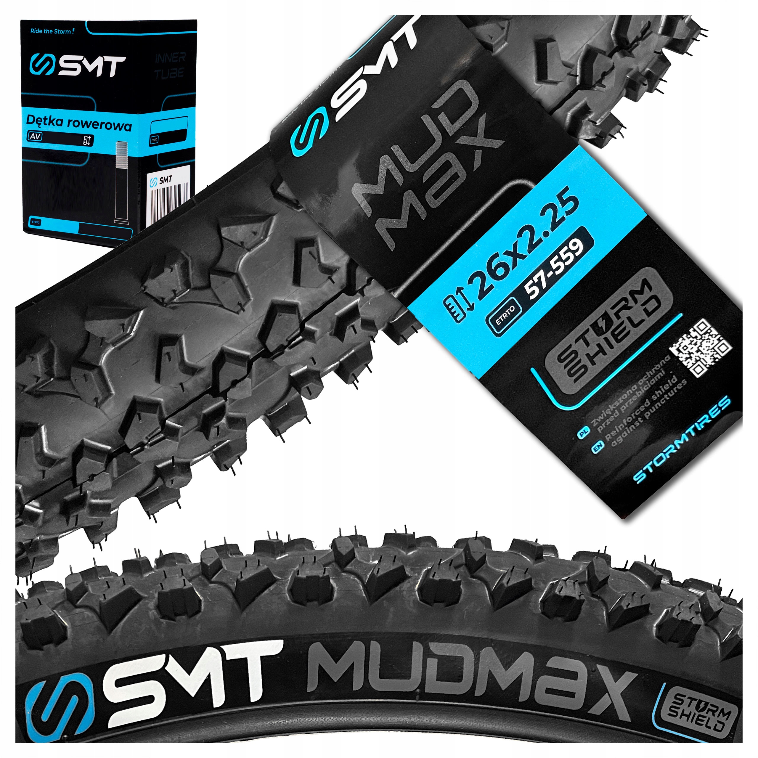 Opona Rowerowa Storm Mudmax 26x2,25 57-559 Antyprzebiciowa Górska Dętka