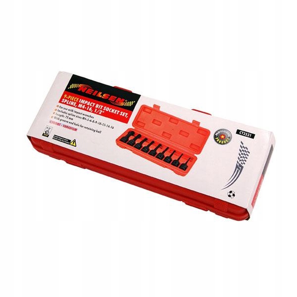 KPL KLUCZY UDAROWYCH SPLINE NASADKI UDAROWE M4 M16 EAN 5055282035313