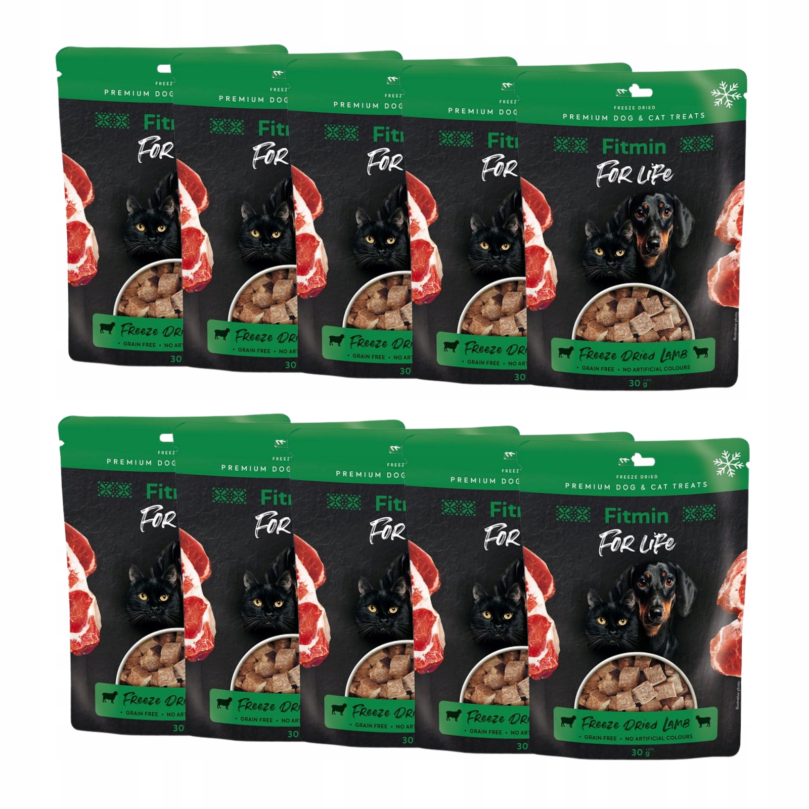 Fitmin Ffl dog&cat Přírodní psí pamlsek kočku Jehněčí 10x30g Set