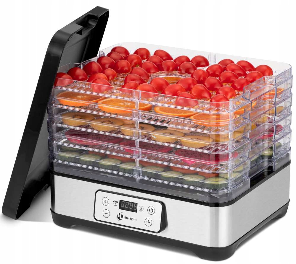 Velká Sušička Hub Ovoce Zeleniny Maso Potravin Časovač Termocirkulace Inox