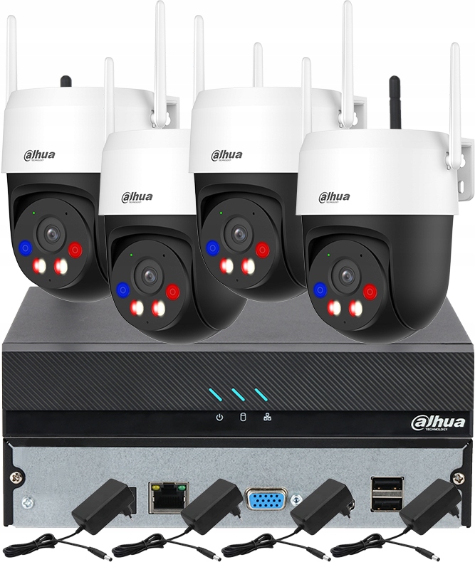 Zestaw Monitoringu Wifi 5MPx 4 Kamery Obrotowe P5AE-PV WiFi Alarm Diody Led