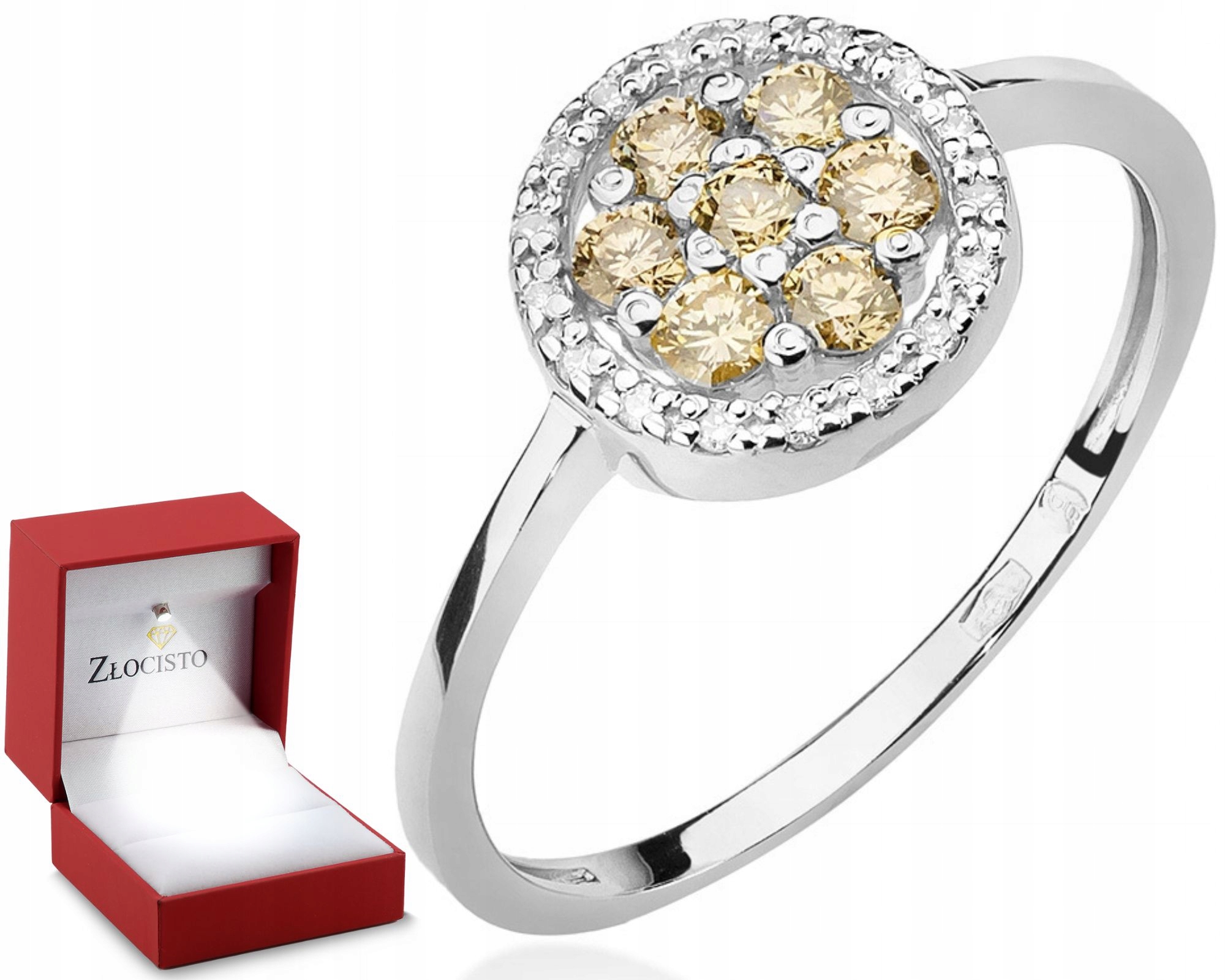 prstýnek s bronzovými brilianty 585