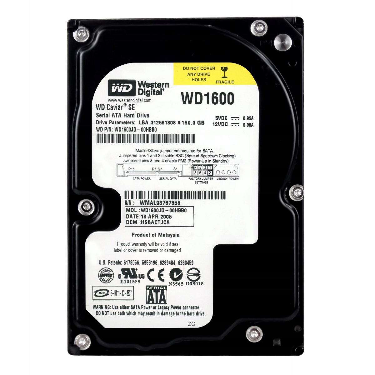 

Wd Caviar Se 160GB 7.2K 8MB Sata 3.5'' WD1600JD