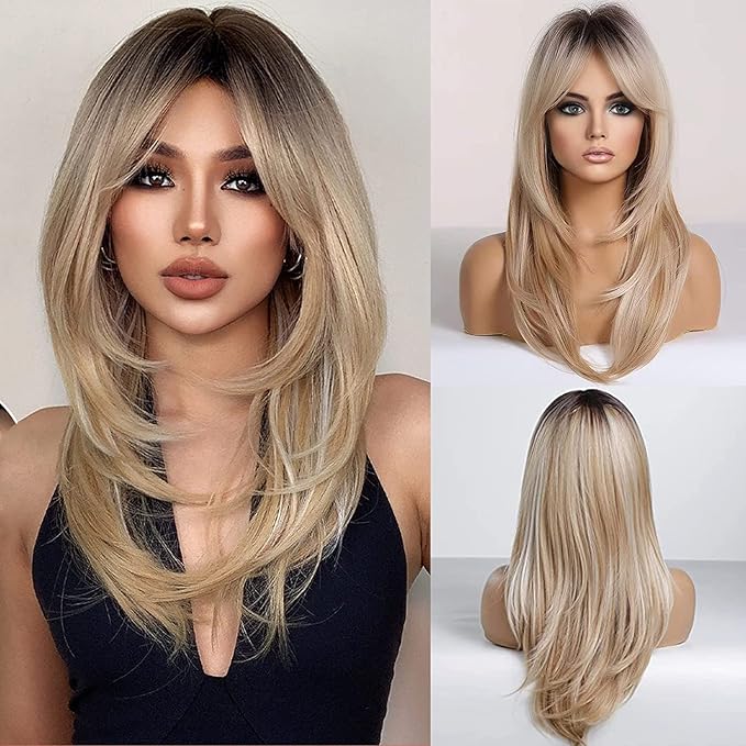 Paruka Blond Ombre Dlouhá přírodní