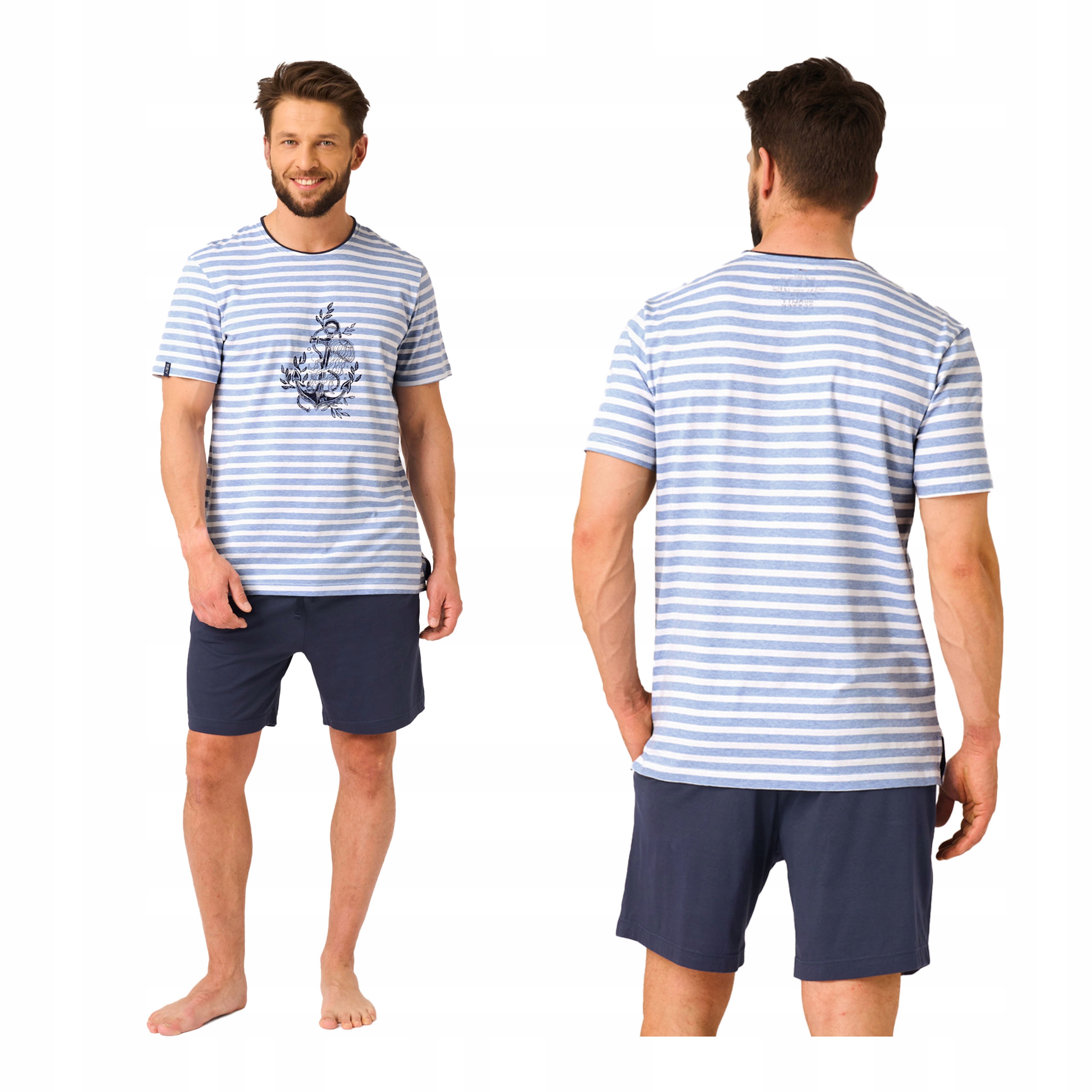 Pánské bavlněné pyžamo L s krátkým rukávem, krátké kraťasy kraťasy Key