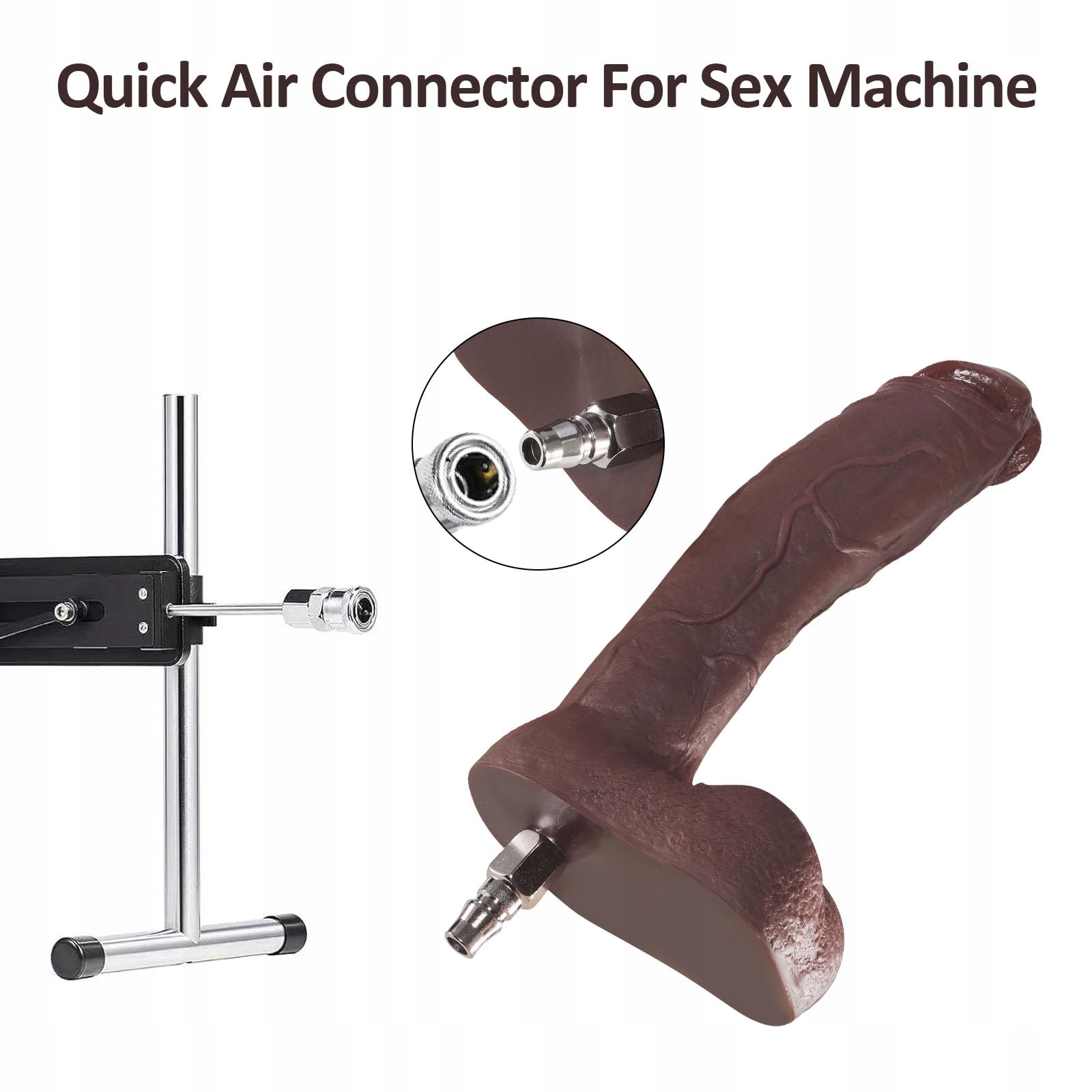 REALISTISCHER DILDO 23 CM SILIKONOWY DO MASZYN EROTYCZNYCH DLA DOROSŁYCH — miniatura 4