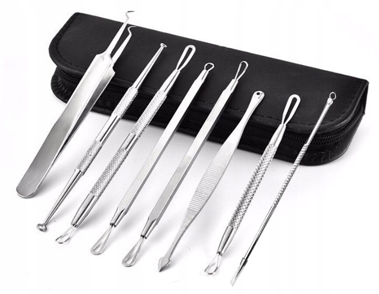 

Zestaw Do Usuwania Zaskórników Łyżeczek 8pc +etui