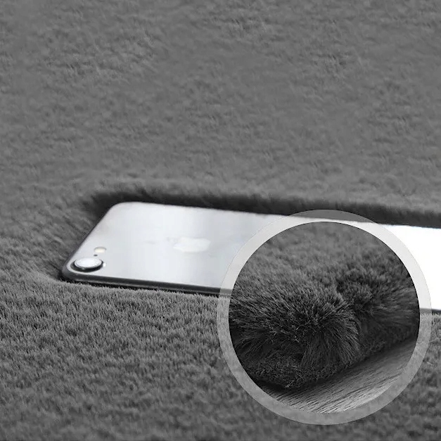 Jedwabisty Wysoki Dywan Rabbit 200x140 PLUSZOWY Beżowy Beige Rodzaj z krótkim włosiem