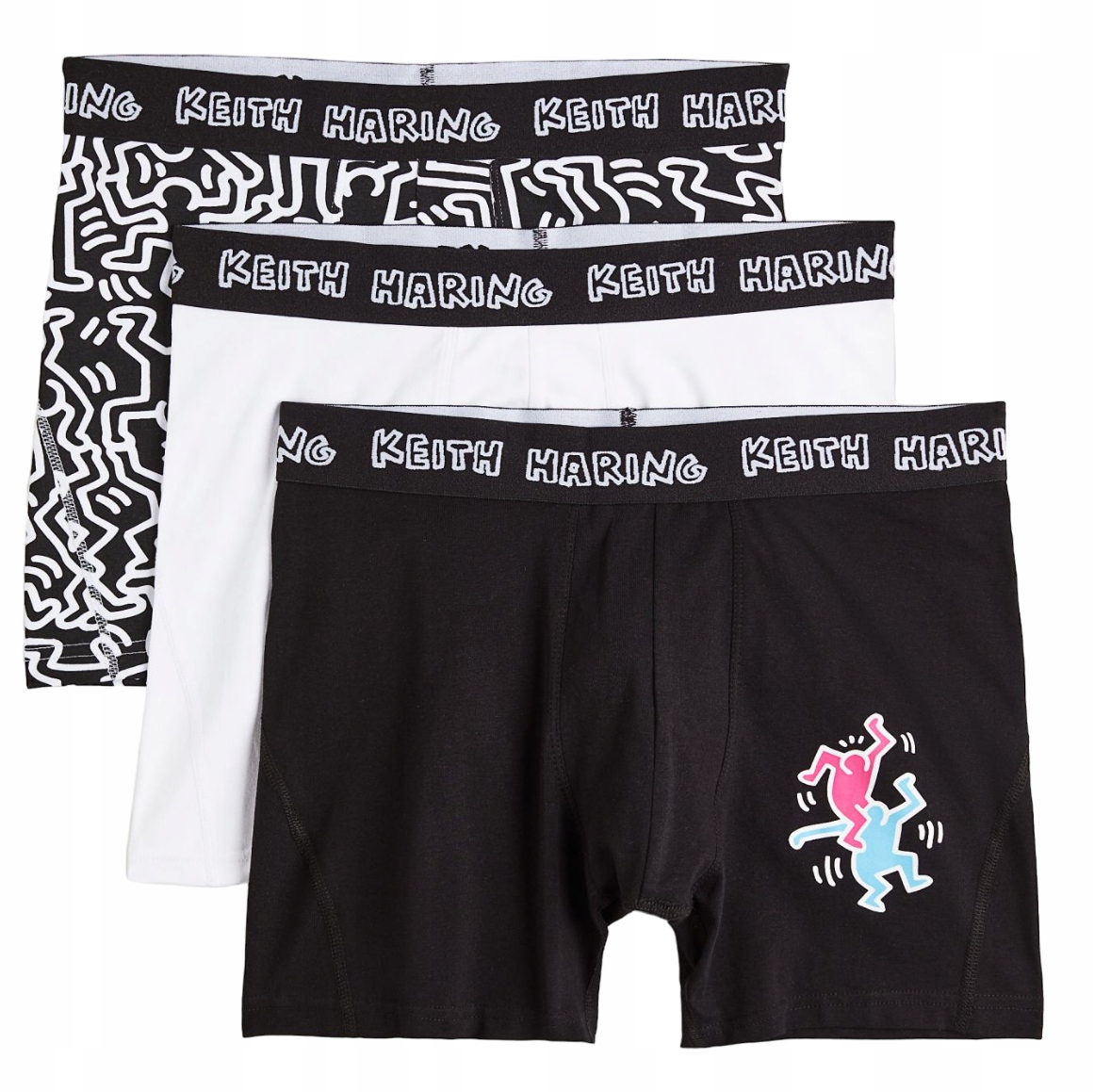 

MID Dłuższe Bokserki Keith Haring 3-PAK H&m L