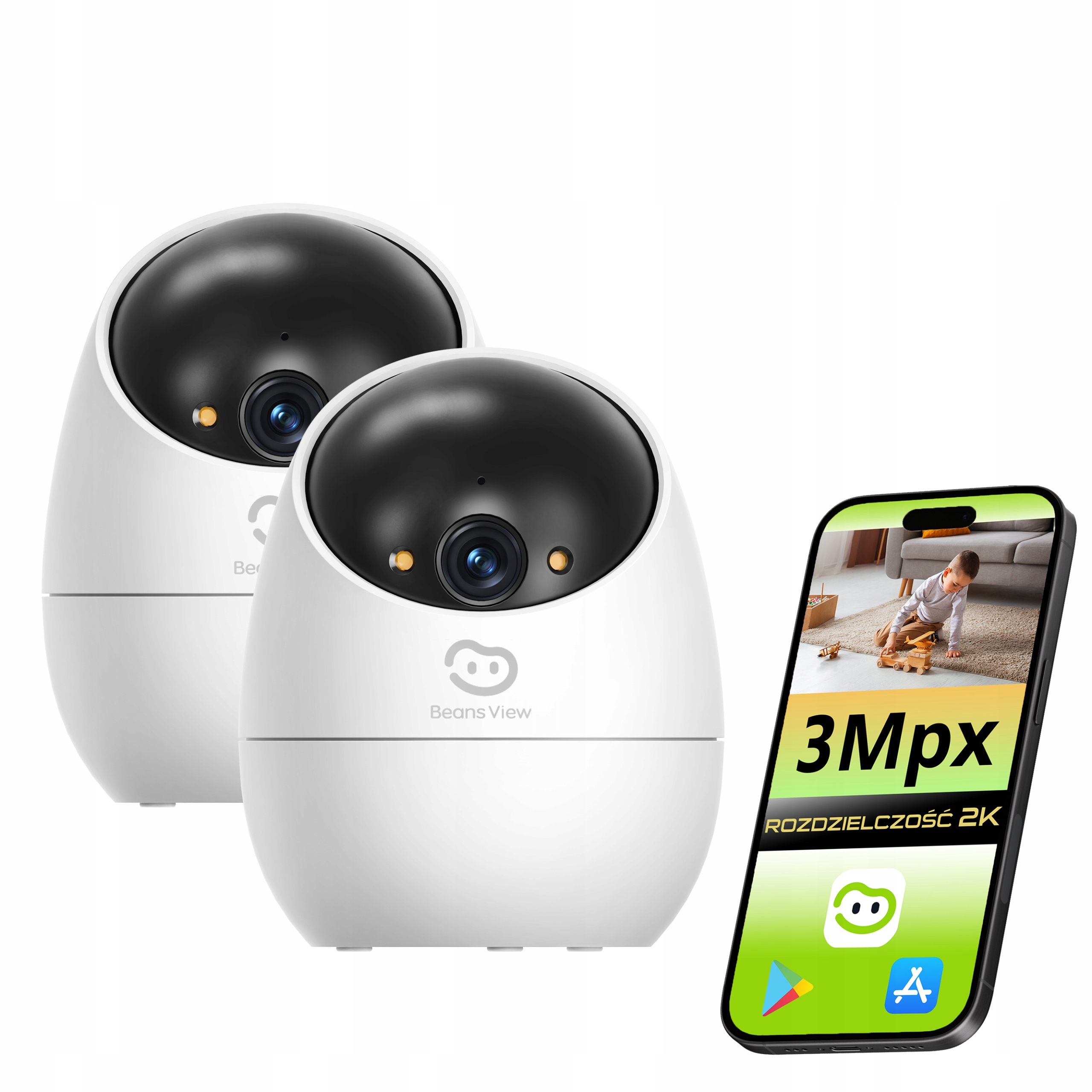 Sada Wifi Kamer Otočná Vnitřní Chůvička 3MP Sledování Wifi Kamery Domu