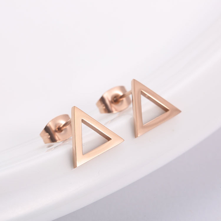 

Kolczyki stal chirurgiczna złote trójkąty sztyft