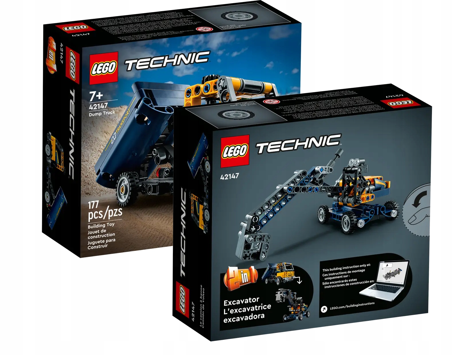 KLOCKI LEGO Technic 42147211 KOPARKA WYWROTKA dźwig 2w1 CIĘŻARÓWKA PREZENT Liczba elementów 177 szt.