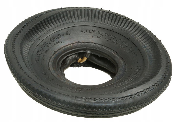 OPONA Z DĘTKĄ 4.10/3.50-4 4PR DO KOŁA WÓZKA TACZKI Kod producenta 5555