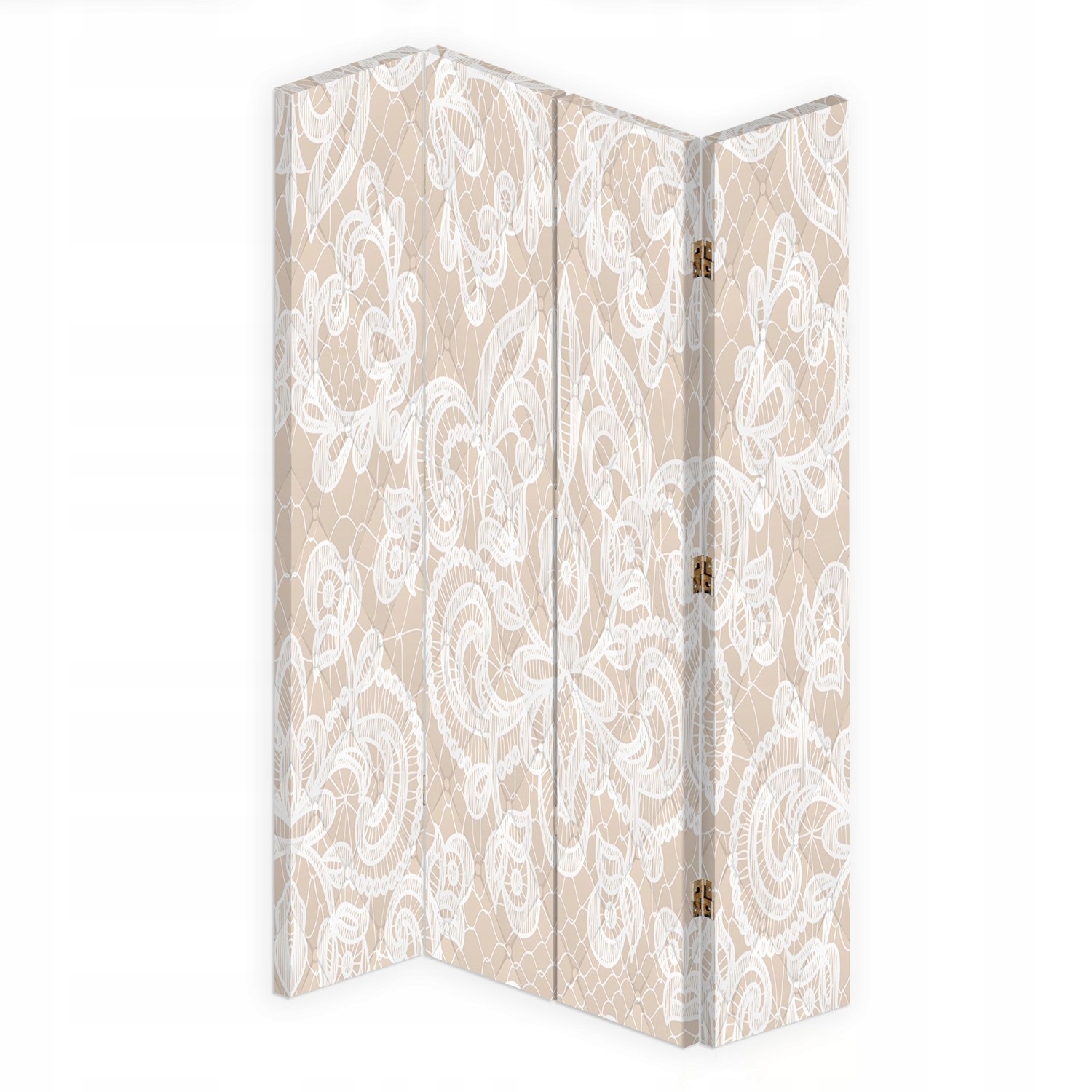 Paraván oboustranný otočný, elegantní béžový 145x170