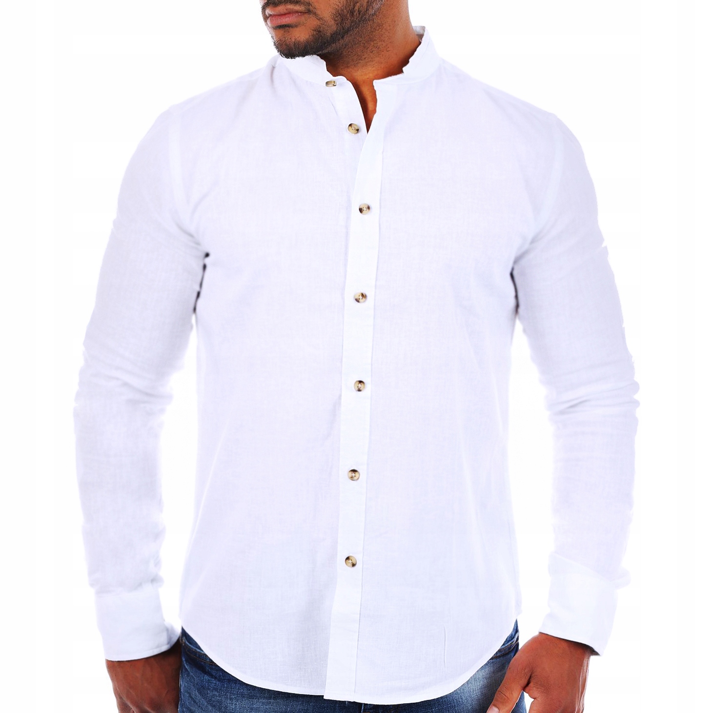 

Koszula Męska Casual Stójka Codzienna Bawełniana