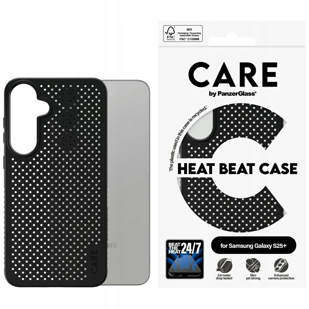 Etui Care by PanzerGlass Feature Heat Beat do Samsung Galaxy S25+ czarny