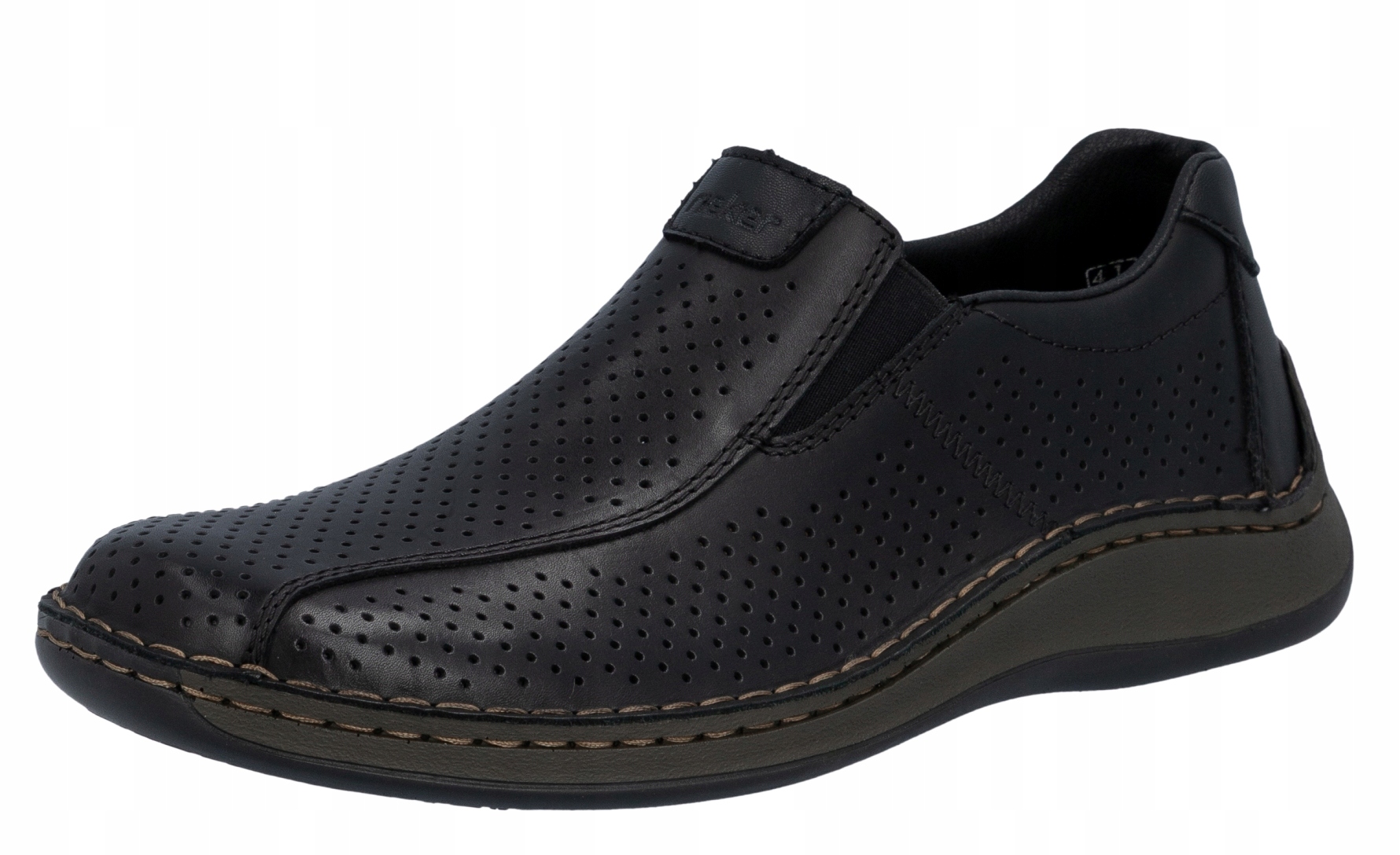 Rieker 05272-00 vel.44 černé nazouvací kožené pánské polobotky Tuhost H