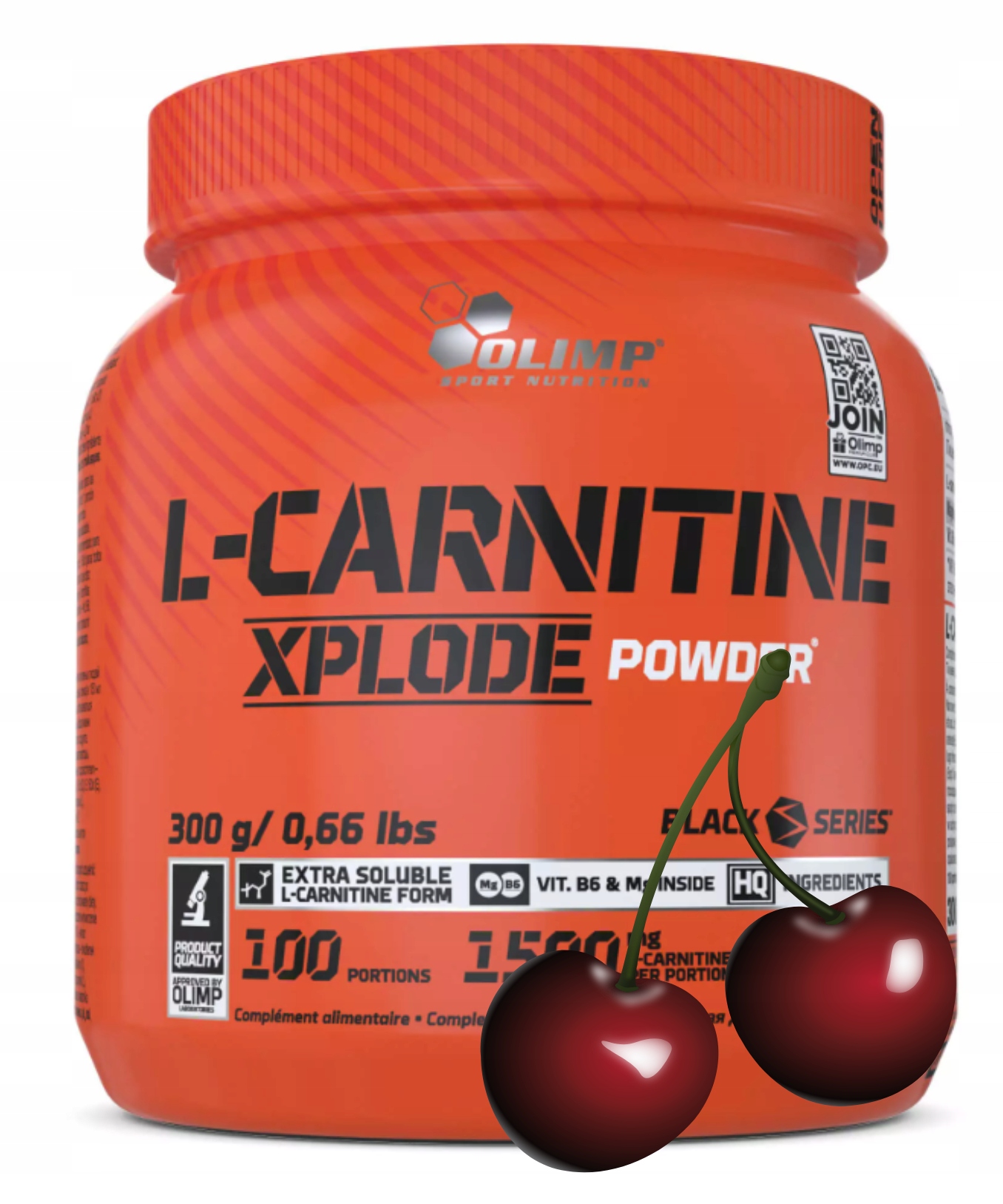 Olimp L-Carnitine Xplode Powder 300 g Višeň L-karnitin Vitamíny Hořčík