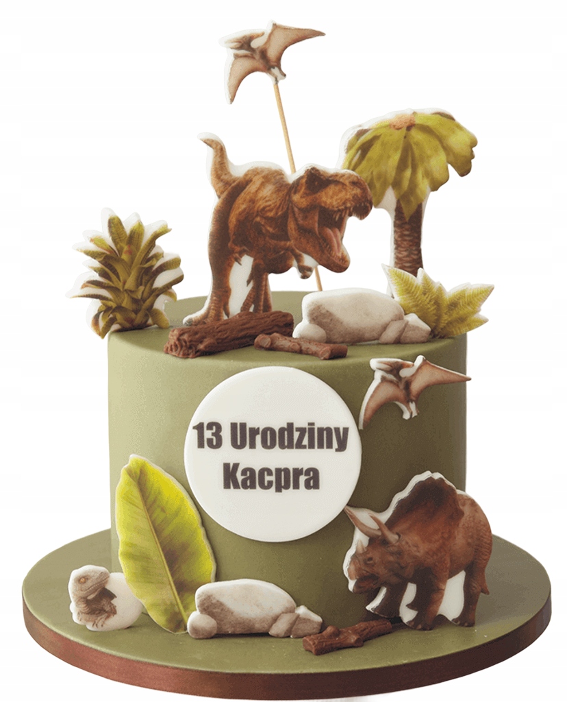 Zestaw Dekoracje Tort Dinozaury Realistyczne 14 El figurki na tort