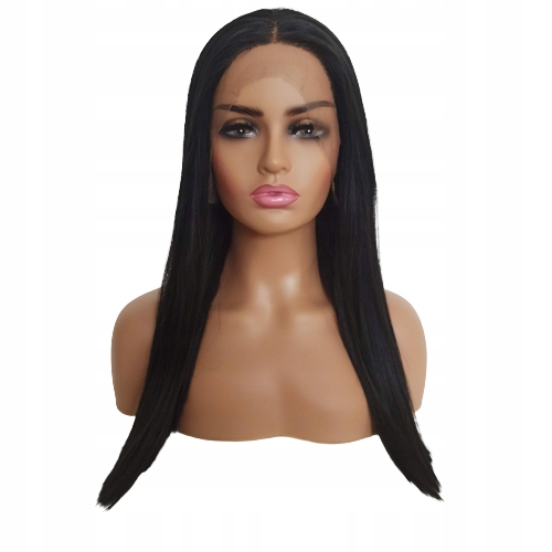 Paruka Lace Front černá 55 cm černé paruky čepička Bonus