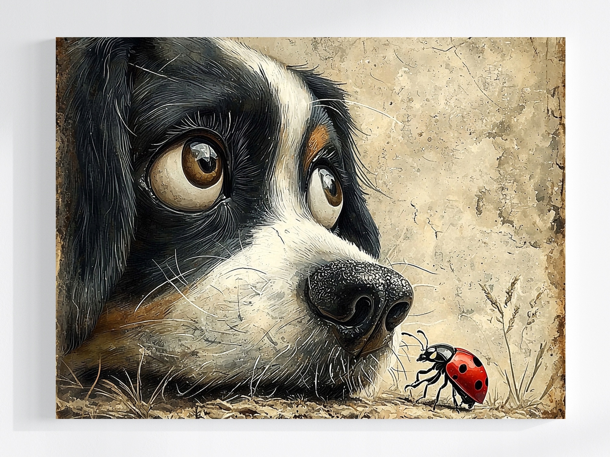 Obraz Na Plátně Canvas Pes Bernský Beruška Zvědavost Přátelství 100x75