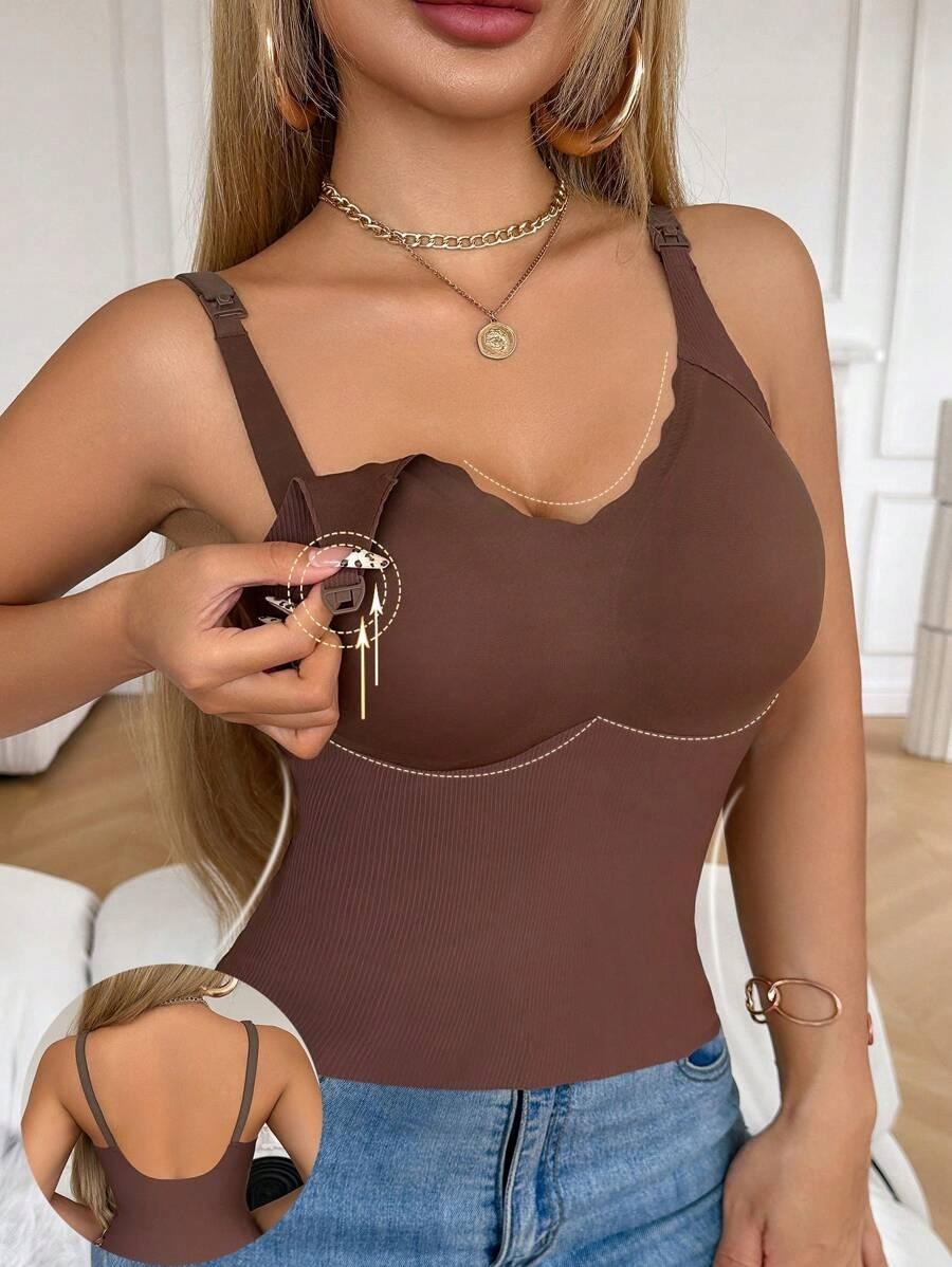 SHEIN BRĄZOWY TOP DO KARMIENIA SBK S06__S