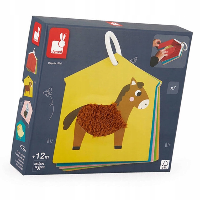 

Janod Karty sensoryczne Farma 7 elementów 12 m+