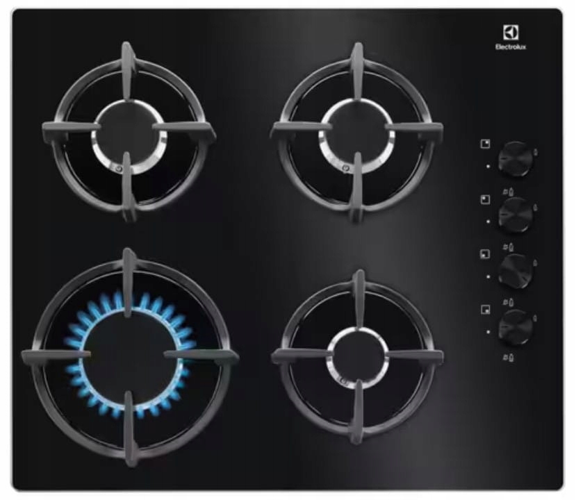 Plynová varná deska Electrolux EGG6407K 4hořáky litinový rošt černý