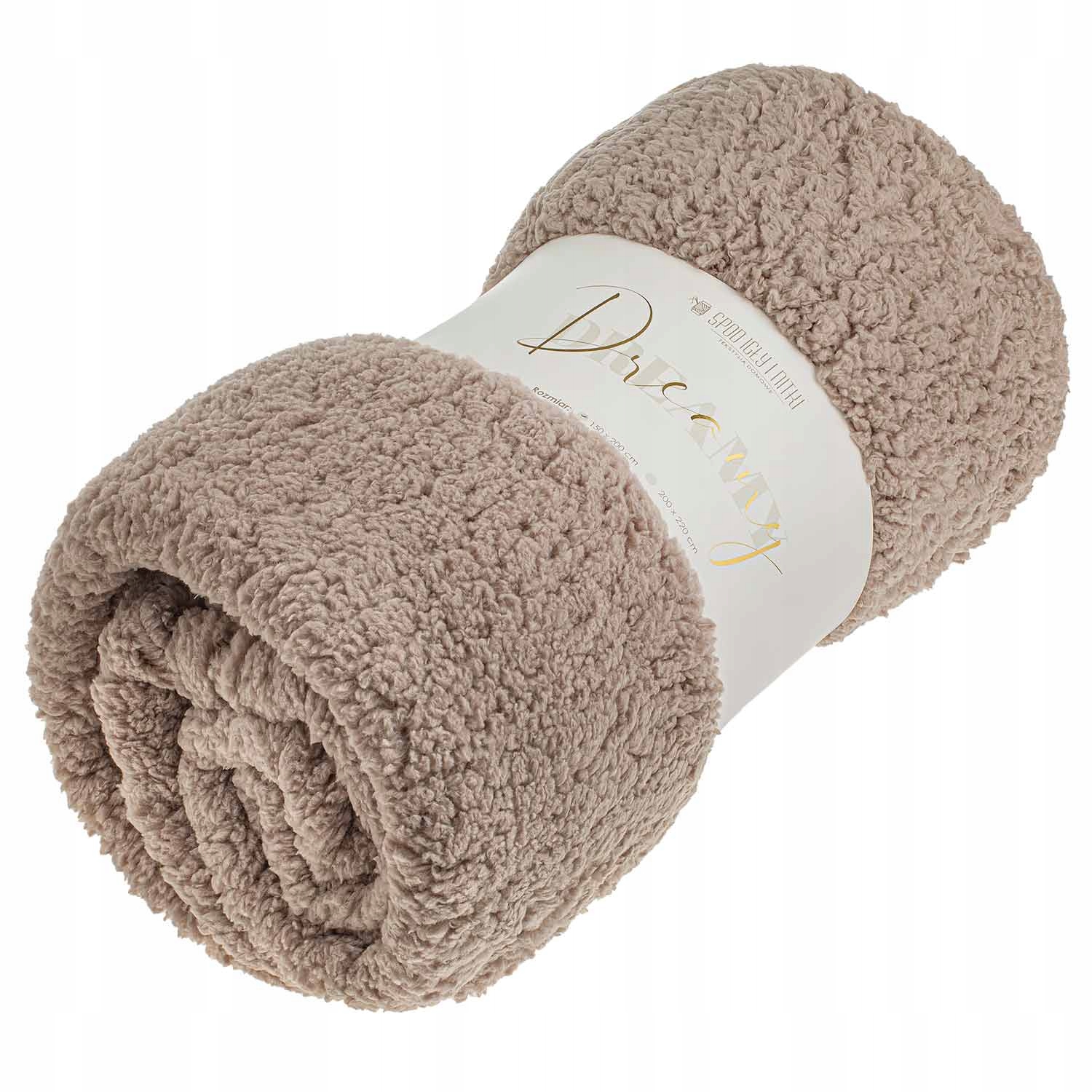 Deka Dreamy boucle 200x220 hnědá měkká bukla+beránek