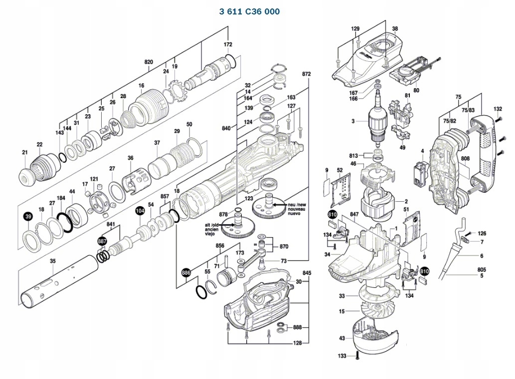 Nakrętka Młot udarowy BOSCH GSH11VC 000